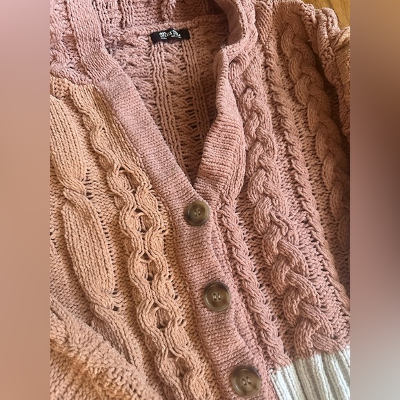Miss Me Color Block Hooded Cardigan Sweater Size Small - Picture 3 of 7